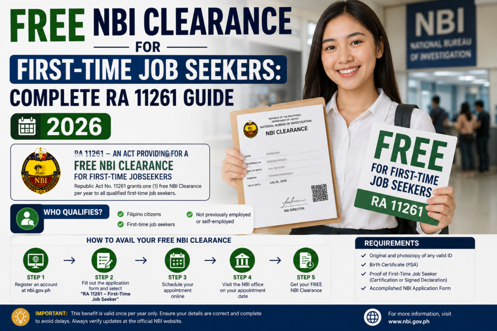 Free NBI Clearance for First-Time Job Seekers: Complete RA 11261 Guide 2026