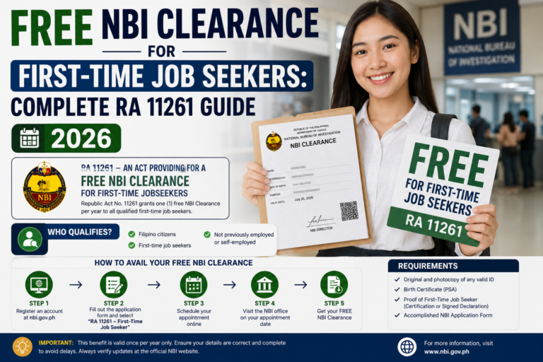 Free NBI Clearance for First-Time Job Seekers: Complete RA 11261 Guide 2026
