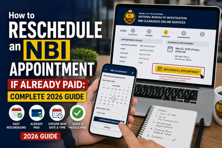 How to Reschedule an NBI Appointment If Already Paid: Complete 2026 Guide