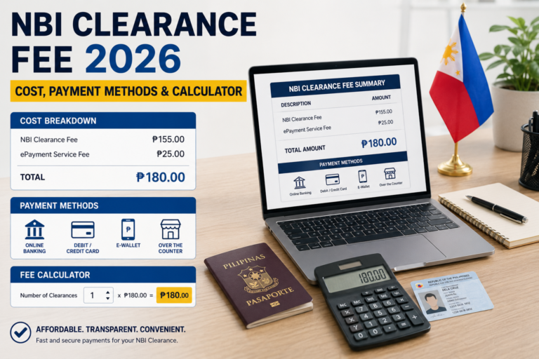 NBI Clearance Fee 2026 — Cost, Payment Methods & Calculator