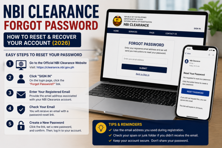 NBI Clearance Forgot Password — How to Reset & Recover Your Account 2026