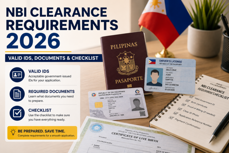 NBI Clearance Requirements 2026 — Valid IDs, Documents & Checklist